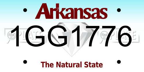 1GG1776 Arkansas License Plate
