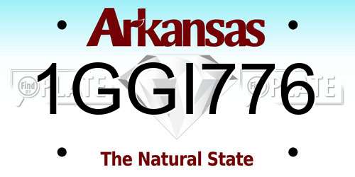 1GGI776 Arkansas License Plate