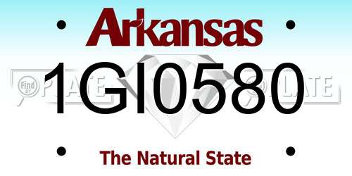 1GI0580 Arkansas License Plate