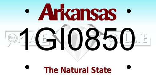 1GI0850 Arkansas License Plate