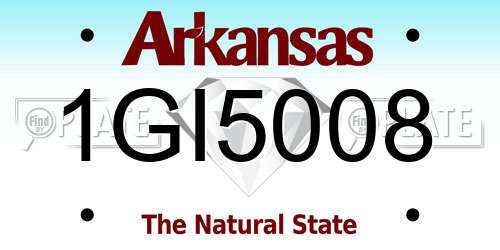 1GI5008 Arkansas License Plate