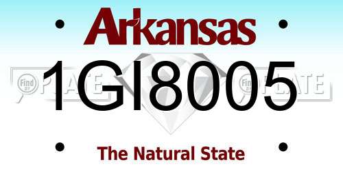 1GI8005 Arkansas License Plate