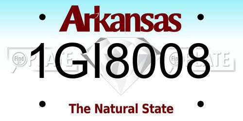 1GI8008 Arkansas License Plate