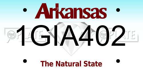 1GIA402 Arkansas License Plate