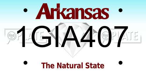 1GIA407 Arkansas License Plate