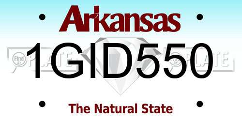 1GID550 Arkansas License Plate
