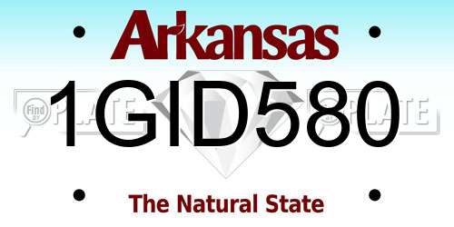 1GID580 Arkansas License Plate