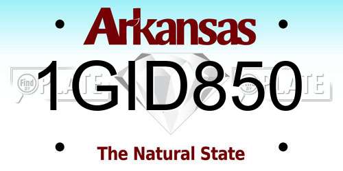 1GID850 Arkansas License Plate