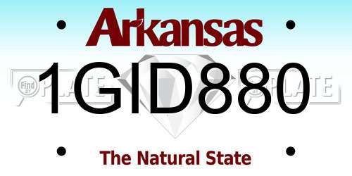 1GID880 Arkansas License Plate