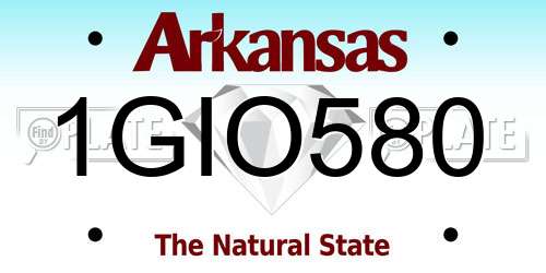 1GIO580 Arkansas License Plate