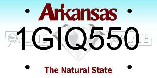 1GIQ550 Arkansas License Plate