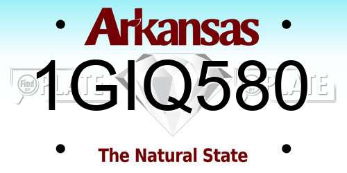 1GIQ580 Arkansas License Plate