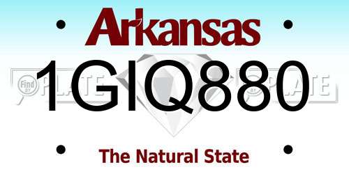 1GIQ880 Arkansas License Plate