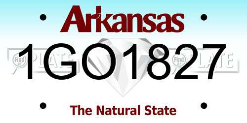 1GO1827 Arkansas License Plate