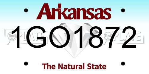 1GO1872 Arkansas License Plate