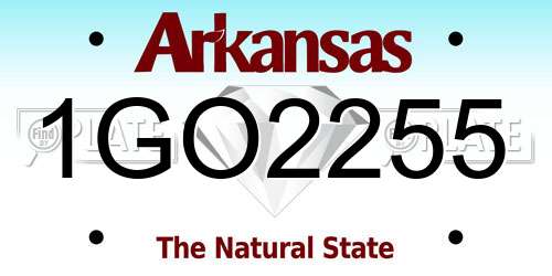 1GO2255 Arkansas License Plate