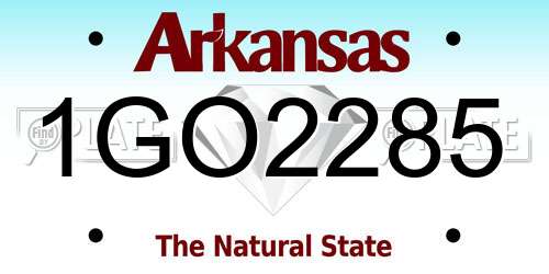1GO2285 Arkansas License Plate