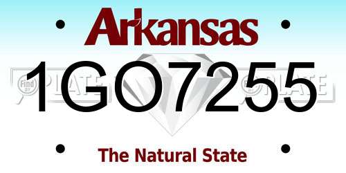 1GO7255 Arkansas License Plate