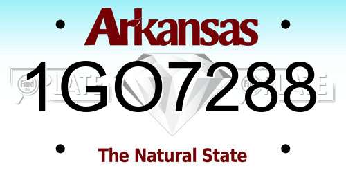 1GO7288 Arkansas License Plate