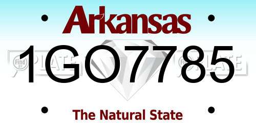1GO7785 Arkansas License Plate