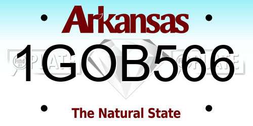1GOB566 Arkansas License Plate