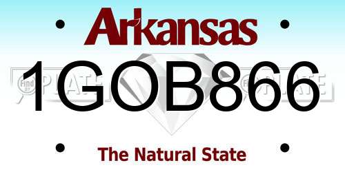 1GOB866 Arkansas License Plate