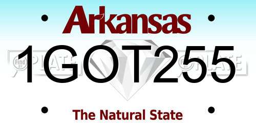 1GOT255 Arkansas License Plate