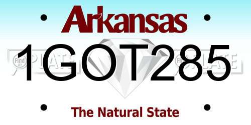 1GOT285 Arkansas License Plate