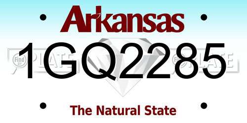 1GQ2285 Arkansas License Plate