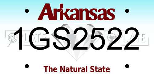 1GS2522 Arkansas License Plate
