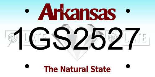 1GS2527 Arkansas License Plate