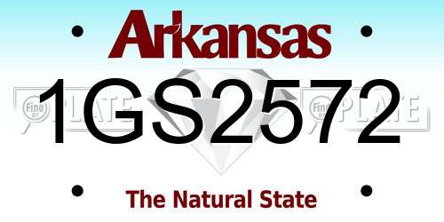 1GS2572 Arkansas License Plate