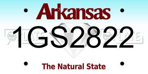 1GS2822 Arkansas License Plate