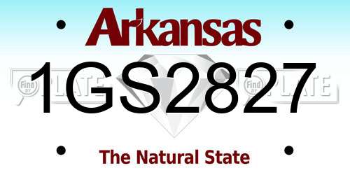1GS2827 Arkansas License Plate