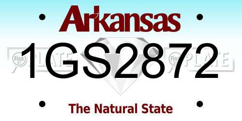 1GS2872 Arkansas License Plate