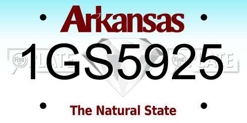 1GS5925 Arkansas License Plate