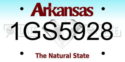 1GS5928 Arkansas License Plate