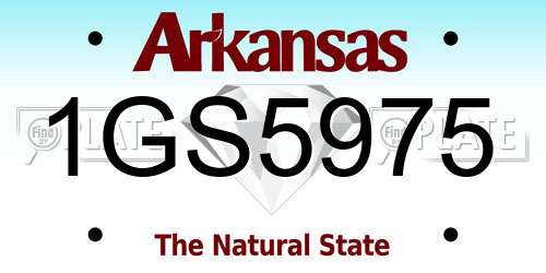 1GS5975 Arkansas License Plate