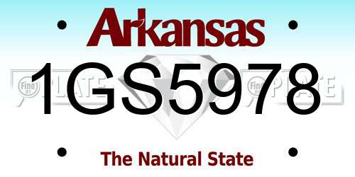 1GS5978 Arkansas License Plate