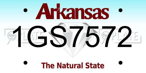 1GS7572 Arkansas License Plate