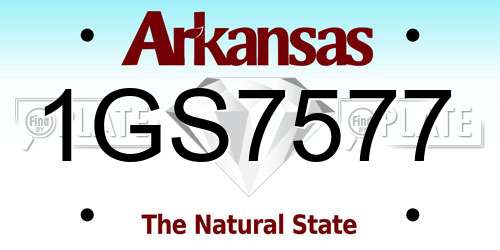 1GS7577 Arkansas License Plate