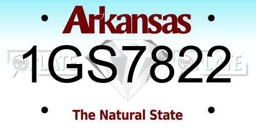 1GS7822 Arkansas License Plate
