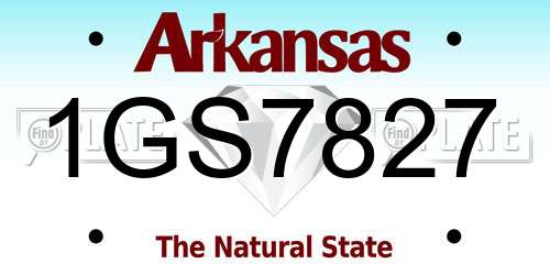 1GS7827 Arkansas License Plate