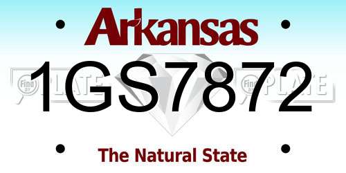 1GS7872 Arkansas License Plate