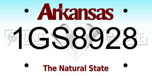 1GS8928 Arkansas License Plate