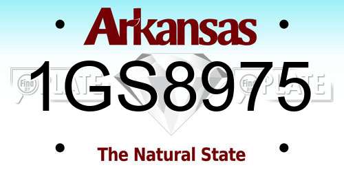 1GS8975 Arkansas License Plate