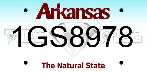1GS8978 Arkansas License Plate