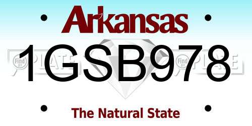 1GSB978 Arkansas License Plate