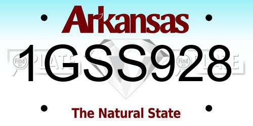 1GSS928 Arkansas License Plate