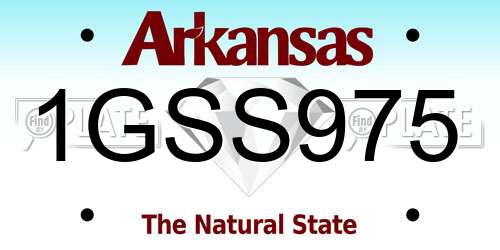 1GSS975 Arkansas License Plate